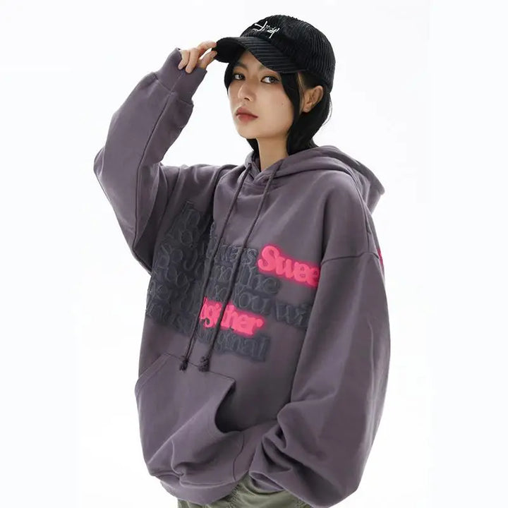 Sweet together embroidery hoodie y2k - hoodies