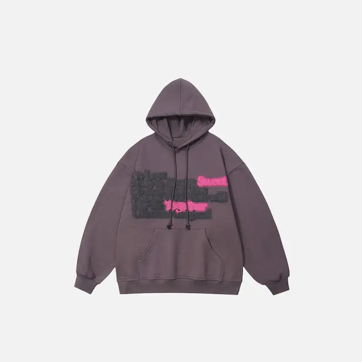 Sweet together embroidery hoodie y2k - purple / m - hoodies