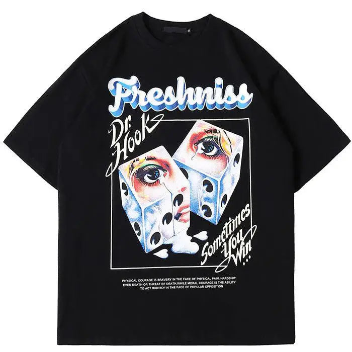 T-shirt freshniss y2k oversized japan - black / xl