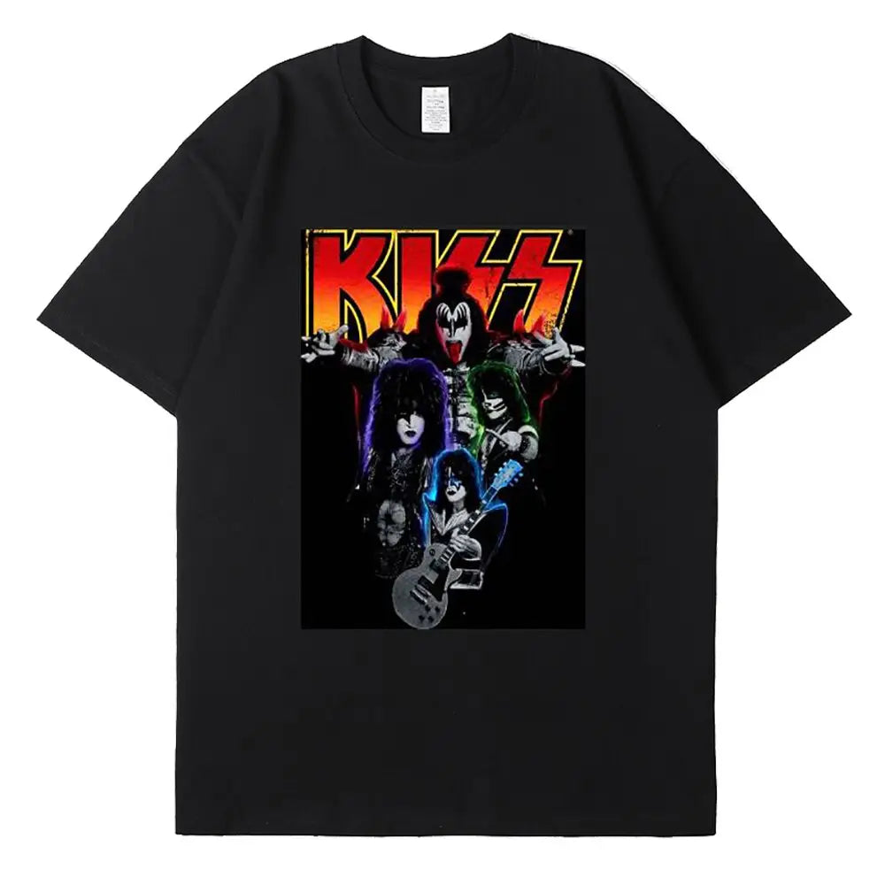 T-shirt métal kiss y2k pour un look streetwear gothique - 5 / xs