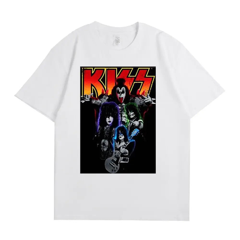 T-shirt métal kiss y2k pour un look streetwear gothique - 6 / xs