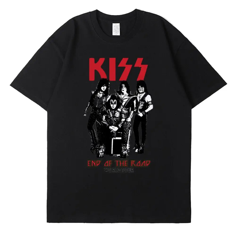 T-shirt métal kiss y2k pour un look streetwear gothique - 7 / xs