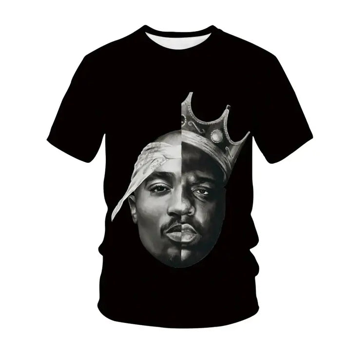 Y2k popstar tupac 3d printed t-shirts for authentic streetwear - big / xl