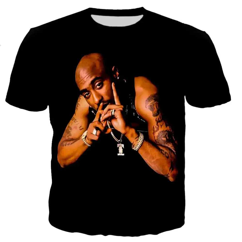 Y2k popstar tupac 3d printed t-shirts for authentic streetwear - the best / xl