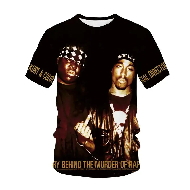 Y2k popstar tupac 3d printed t-shirts for authentic streetwear - thug life / 2xl