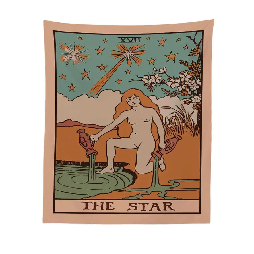 Aesthetic tarot cards tapestry for spiritual home decor - 150x100 cm / 59.1x39.4 in / c