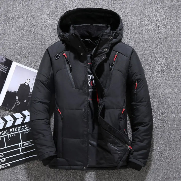 Tech wear spliced puffer jacket y2k - black / 165cm 55kg size m