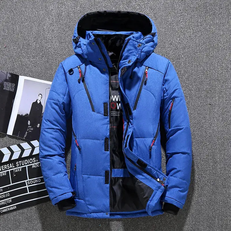 Tech wear spliced puffer jacket y2k - blue / 165cm 55kg size m