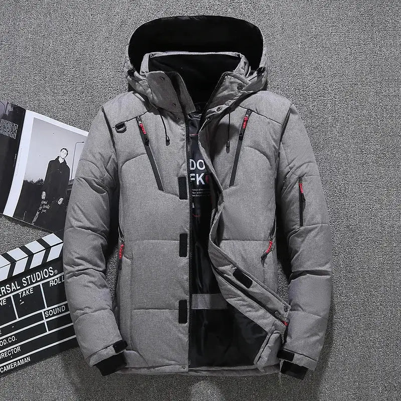 Tech wear spliced puffer jacket y2k - grey / 165cm 55kg size m