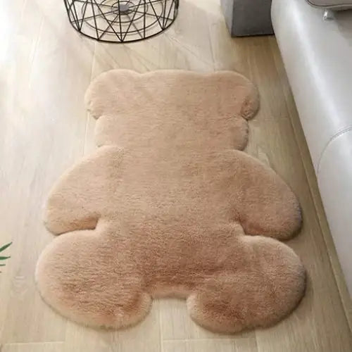 Kawaii aesthetic teddy bear rug for charming room decor - brown / s