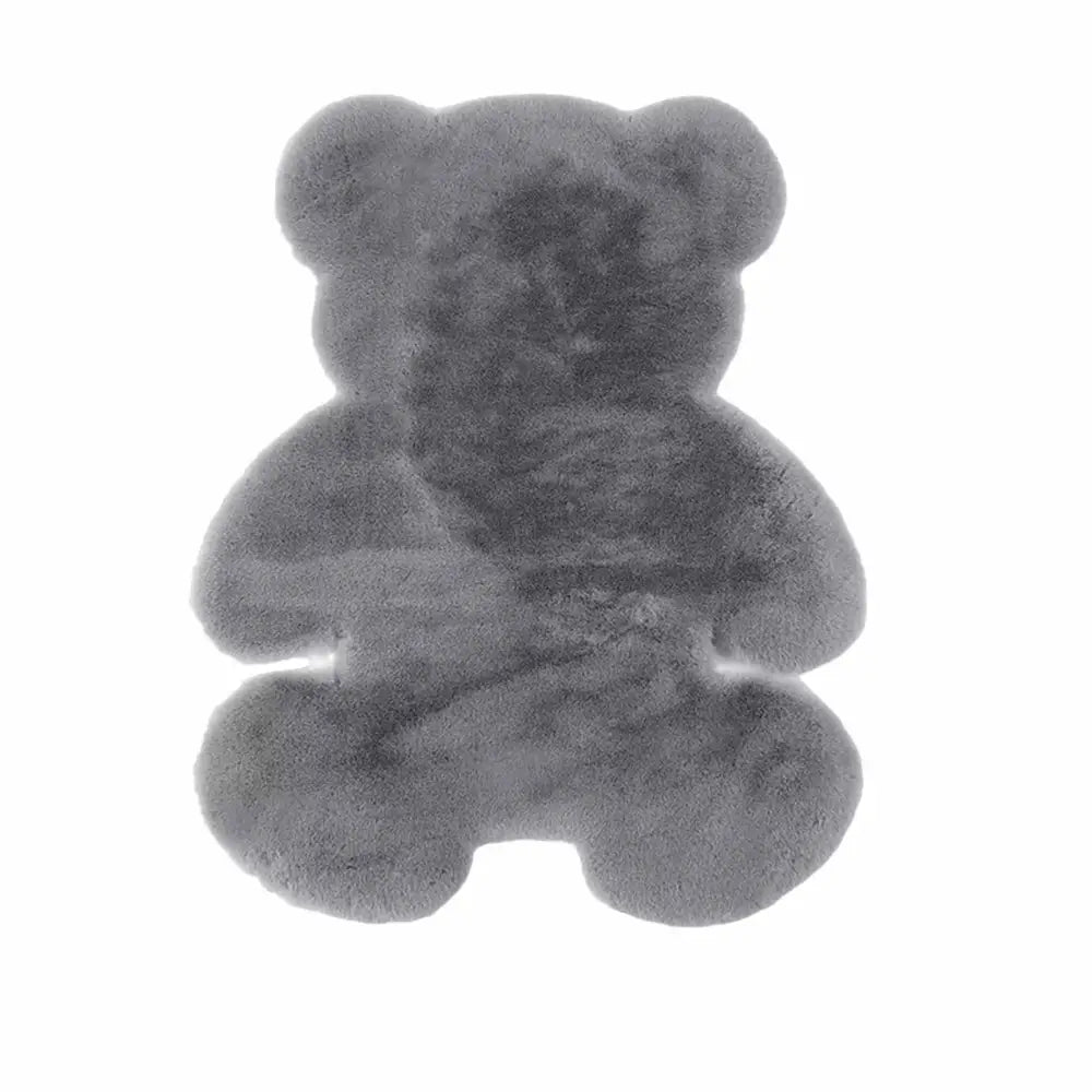 Kawaii aesthetic teddy bear rug for charming room decor - gray / s