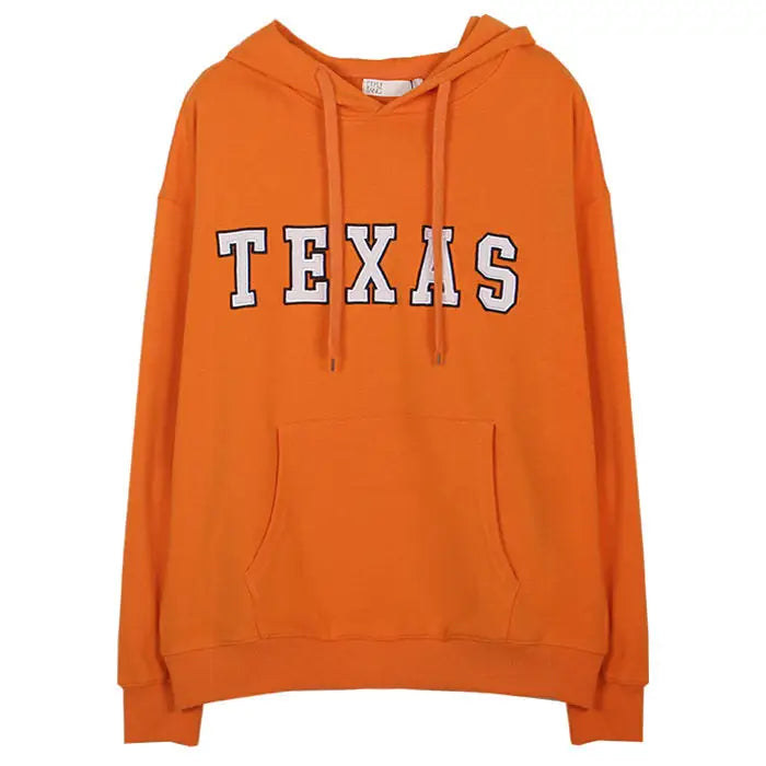 Texas embroidery aesthetic hoodie - s / orange