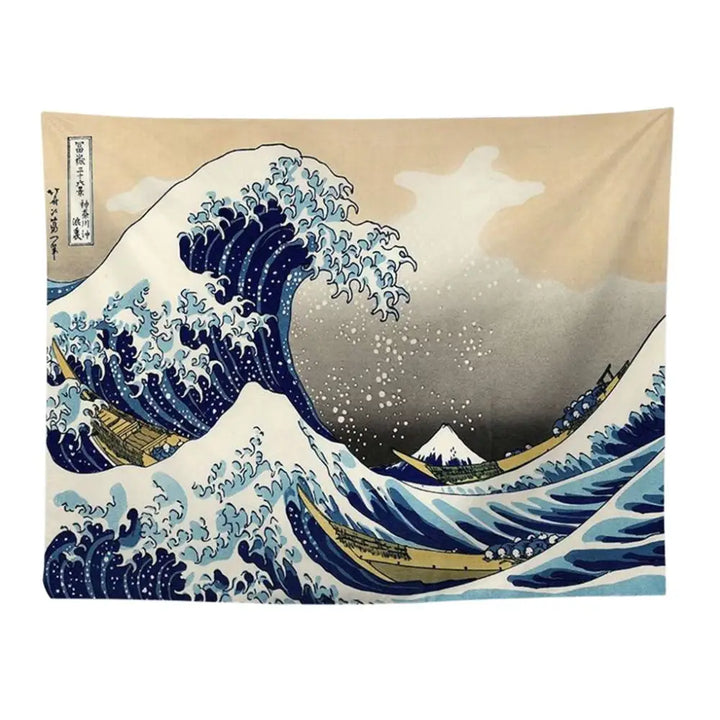 The great wave of kanagawa tapestry for y2k aesthetic decor