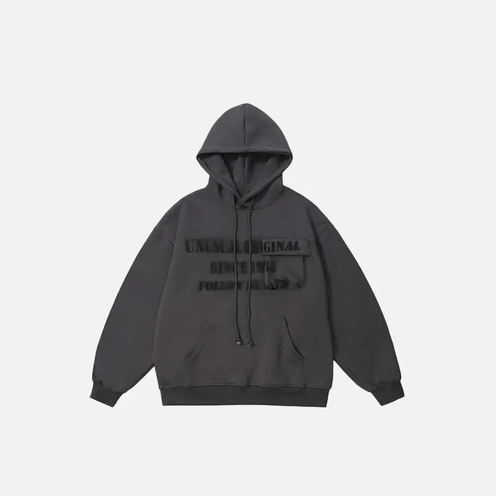 The unusual pocket hoodie y2k - darkgrey / m - hoodies