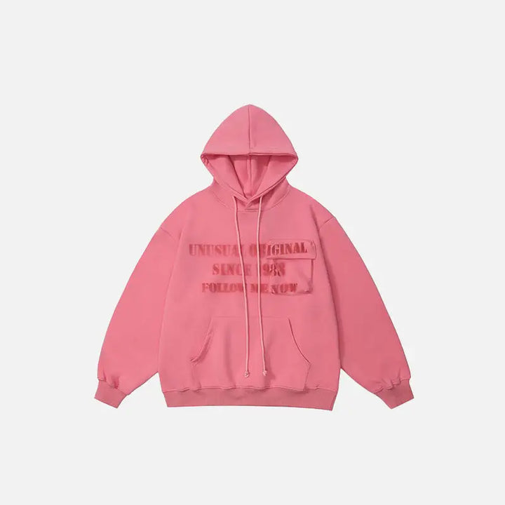 The unusual pocket hoodie y2k - pink / m - hoodies