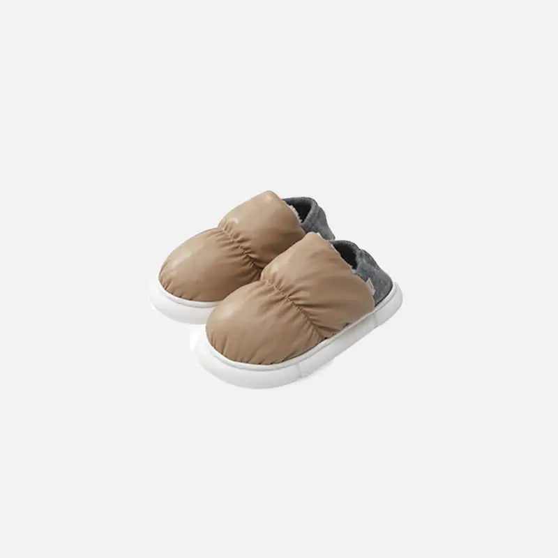 Y2k thick winter slippers for stylish cold weather comfort - khaki brown / 35/36 (insole 23cm)