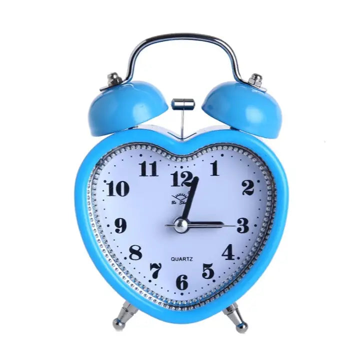 Silent heart shape alarm clock for peaceful sleep - blue