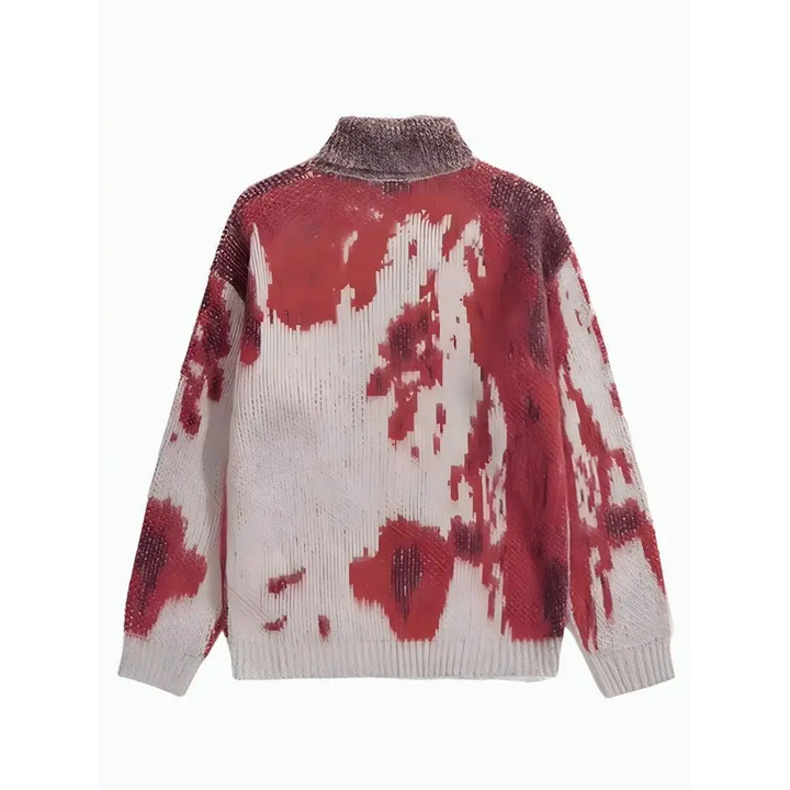 Unisex tie-dye sweater with unique color design for winter comfort