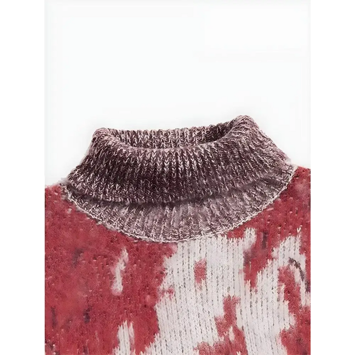 Unisex tie-dye sweater with unique color design for winter comfort