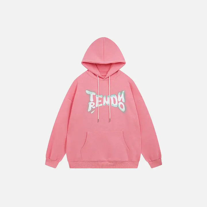 Trendy letter print hoodie y2k - pink / m - hoodies