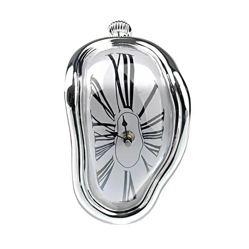 Trippy clock for a y2k inspired aesthetic bedroom decor - silver