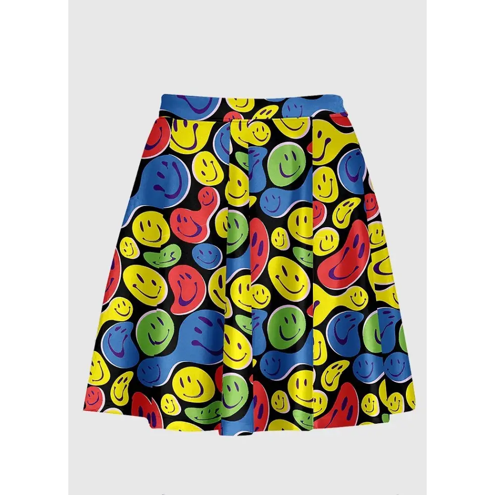 Twisted smiley black flare skirt - xsmall-large / women skirts