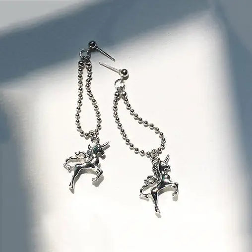 Unicorn earrings - standart / silver - earrings