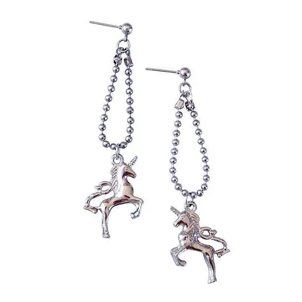 Unicorn earrings - standart / silver - earrings