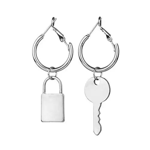 Unlock ya mind key earrings - standart / silver - earrings