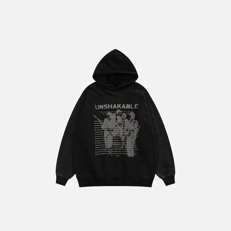 Unshakable music band hoodie y2k - black / s - hoodies