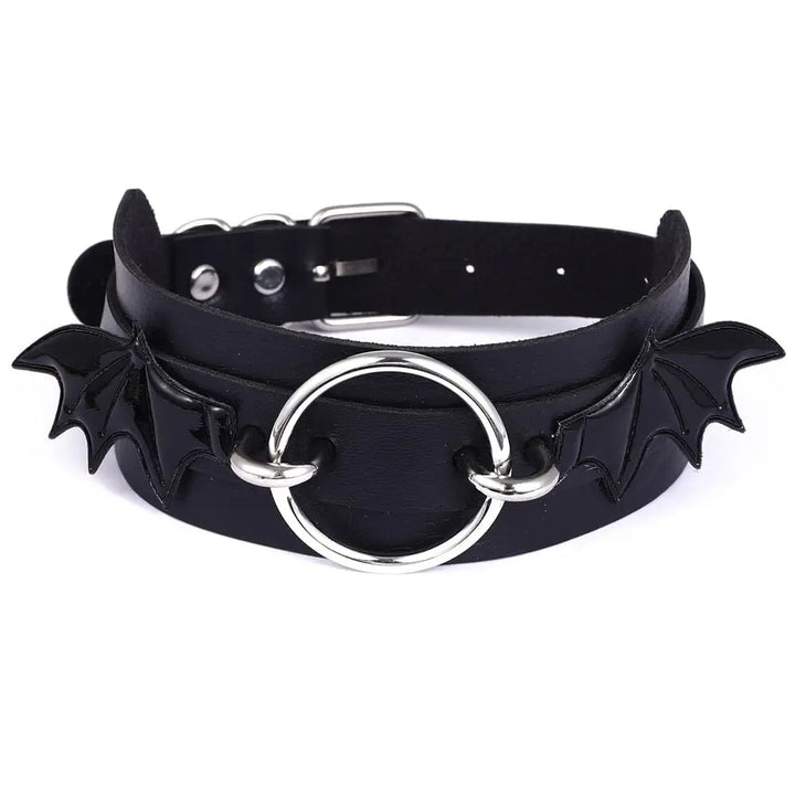 Bat wing choker for y2k style with punk rock and gothic flair - one size / black