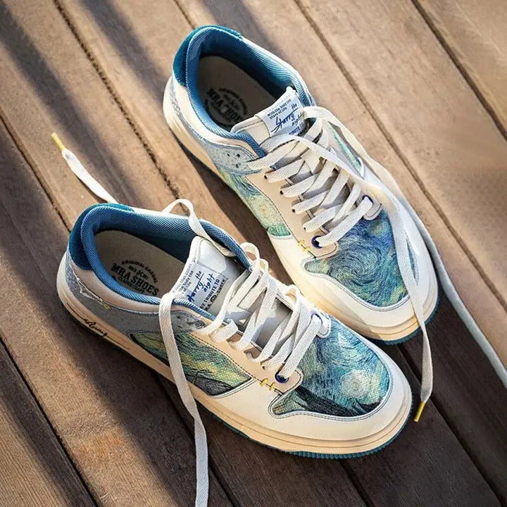 Van gogh starry night y2k sneakers for avant-garde fashion - shoes