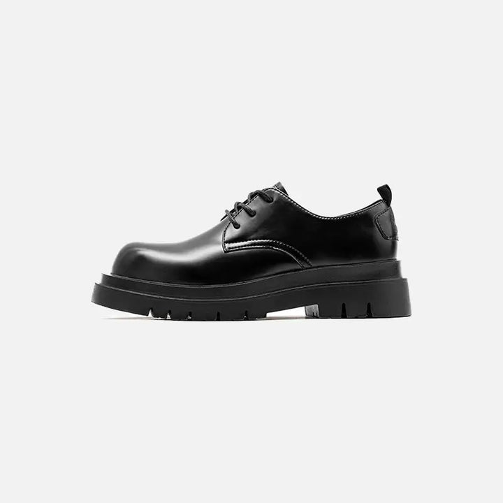 Versatile black leather y2k shoes for casual stylish looks - bright black man / 36 eur - shoes