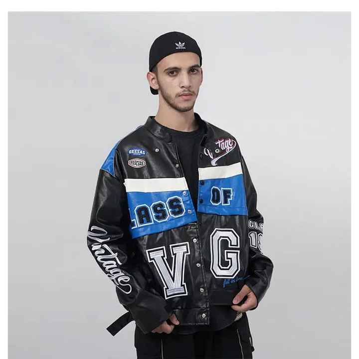 Vg detachable racing varsity jacket y2k - varsity jackets