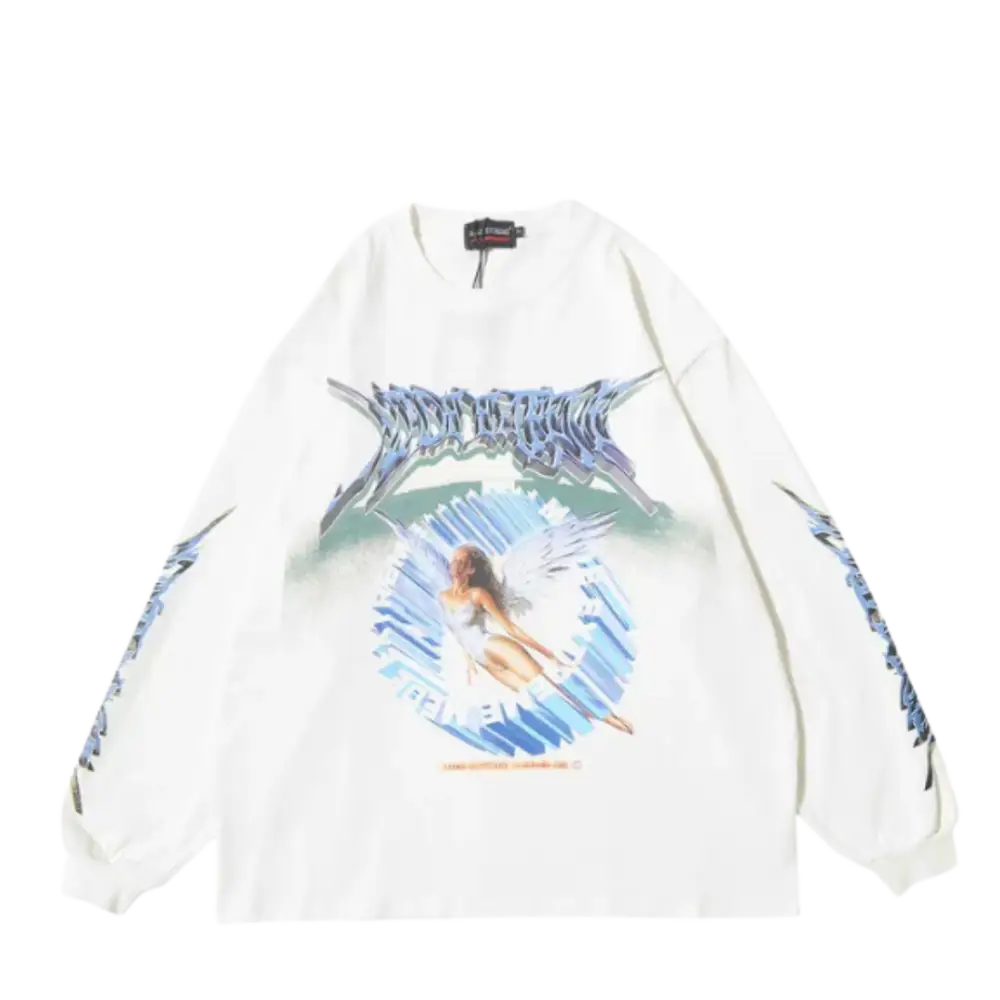 Vintage angels heavy 400gsm sweater y2k - white / m
