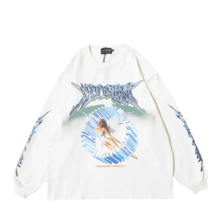 Vintage angels heavy 400gsm sweater y2k - white / m