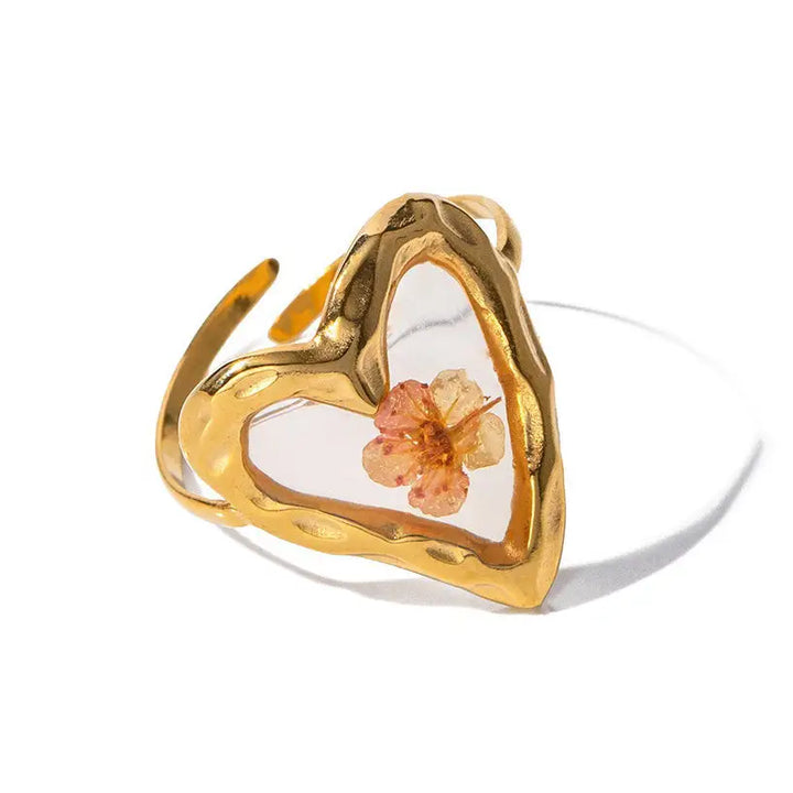 Vintage dried flowers apparel and accessories collection - ajustable / 5 - ring