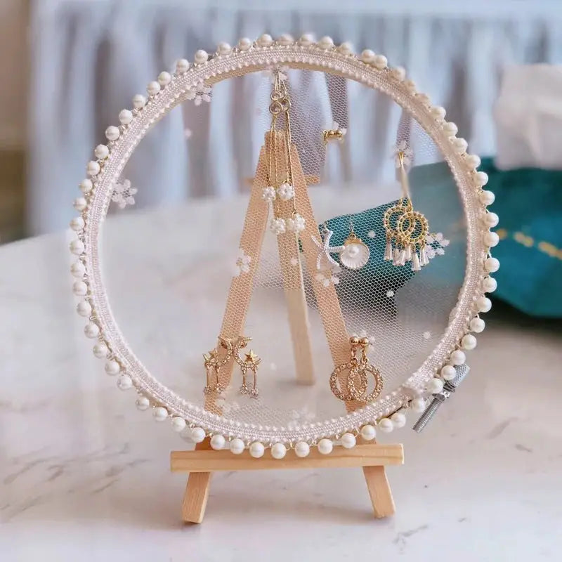 Aesthetic vintage earrings organizer for stylish jewelry storage
