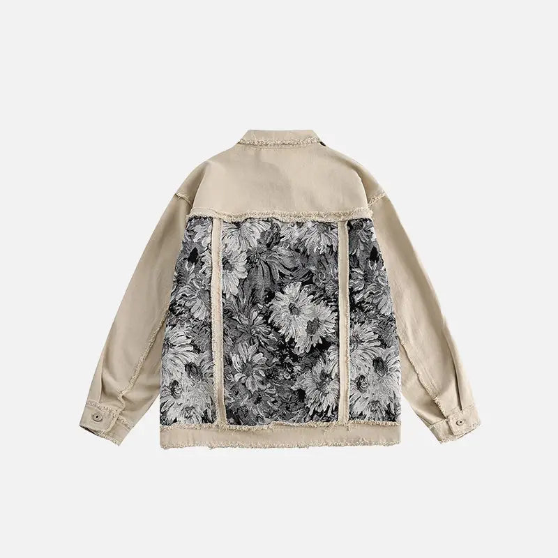 Vintage flower patch denim jacket y2k