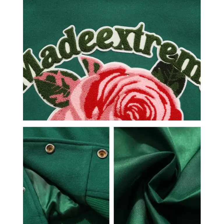 Vintage flower varsity jacket y2k - varsity jackets