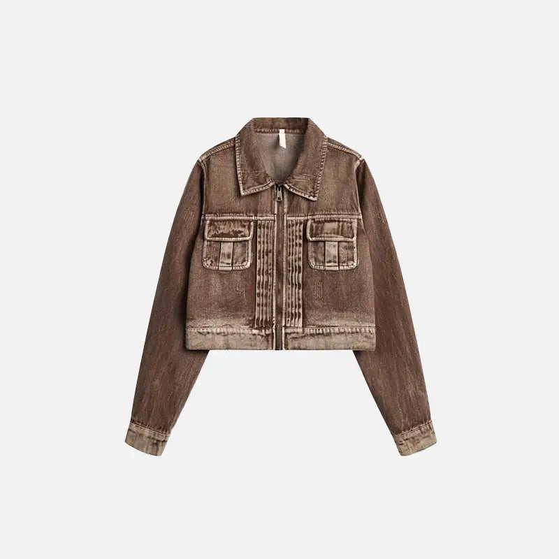 Vintage long sleeve jacket y2k - brown / s