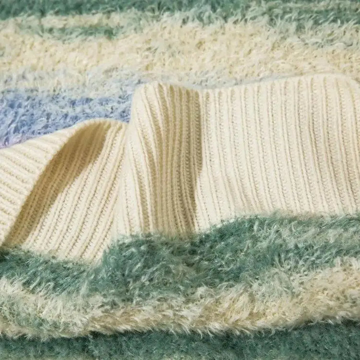 Multicolored plush sweater vest in soft touch knit material - vest