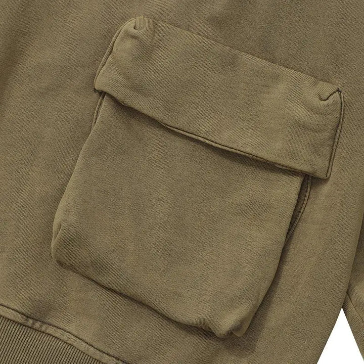 Vintage oversized multi-pocket hoodie y2k - hoodies