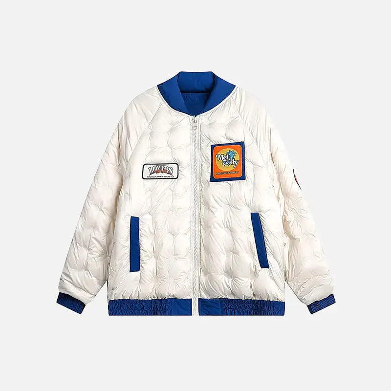 Vintage parkas bomber varsity jacket y2k - white / m - jacket