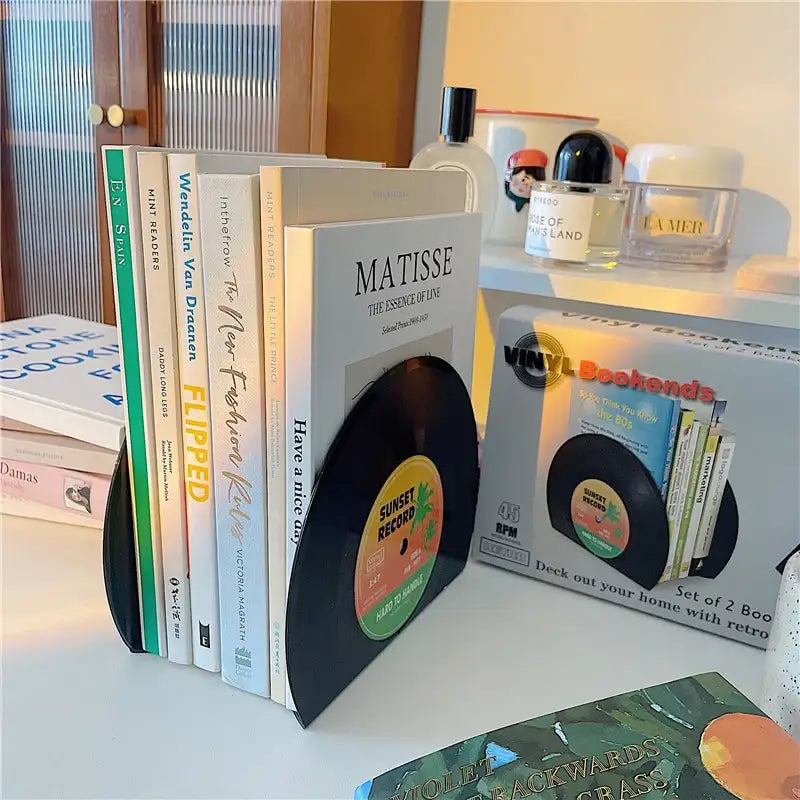 Vintage record book stand for stylish organization
