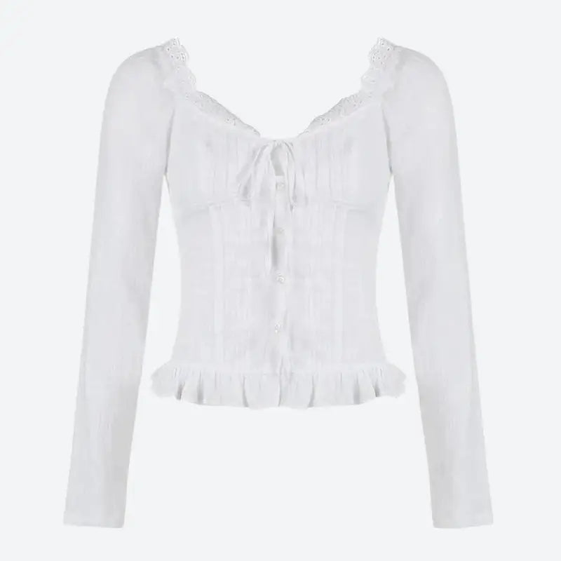 Y2k inspired ruched bodice shirt for a flattering fit