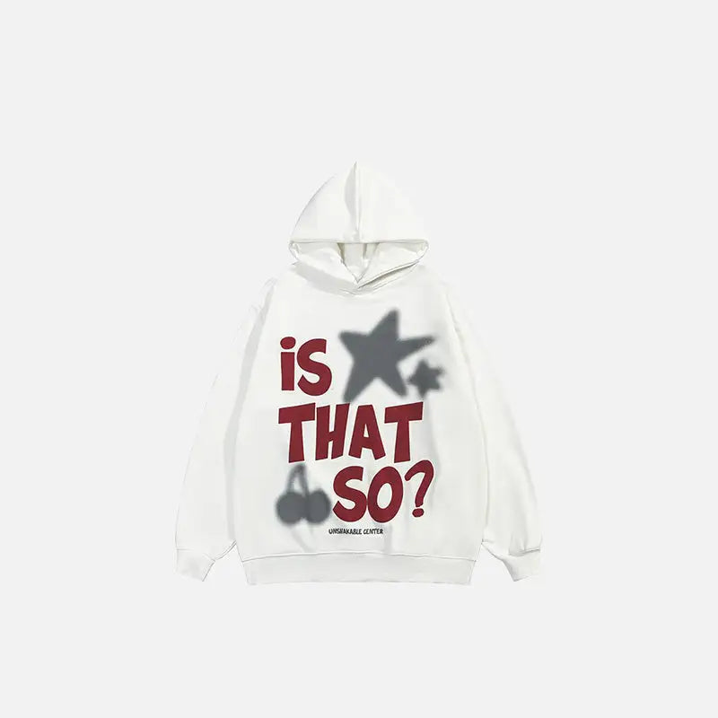 Vintage star graphic letter print hoodie y2k - white / s - hoodies