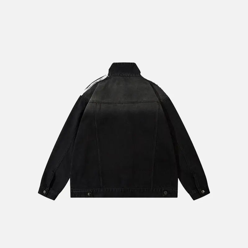 Vintage washed black denim jacket y2k
