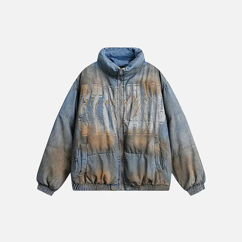 Vintage washed dye denim jacket y2k - blue / m - jackets