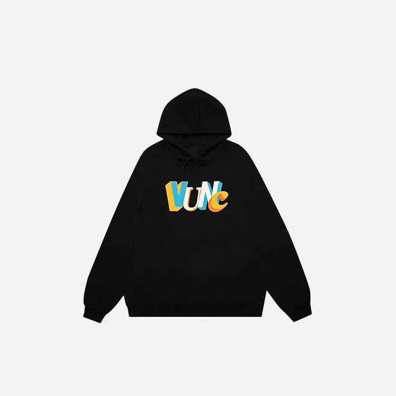 Voice letter print hoodie y2k - black / m - hoodies